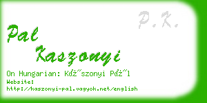 pal kaszonyi business card